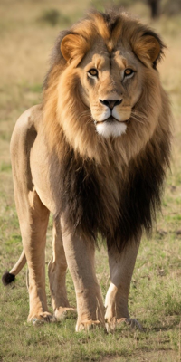 majestic lion walking across lush green, image, tan, free animals photo, hd download